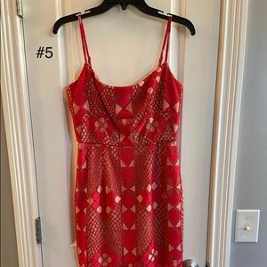 BCBG Bright Coral Lace Dress